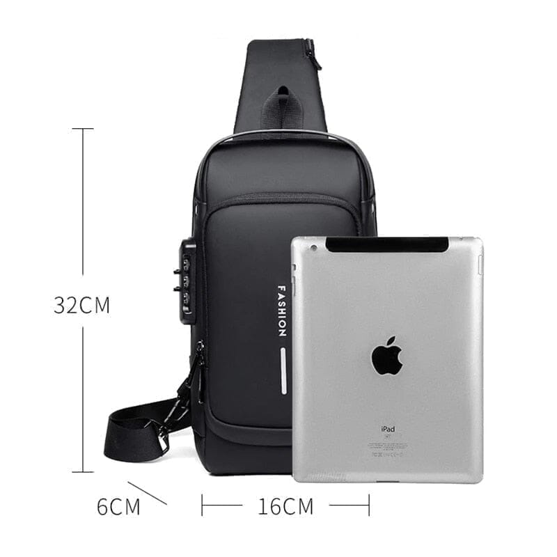 MOCHILA ANTI-FURTO COM SENHA USB SLIM BAG.