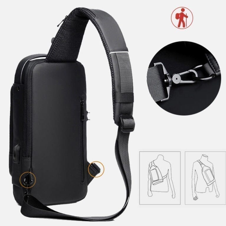 MOCHILA ANTI-FURTO COM SENHA USB SLIM BAG.